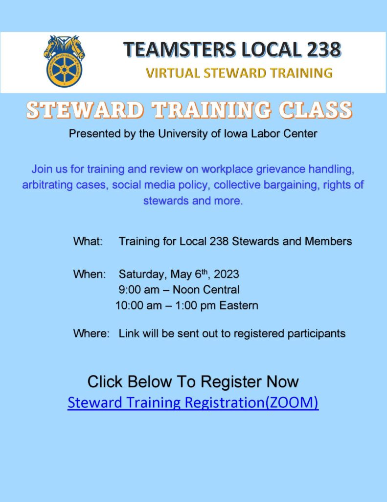 Virtual Steward Training Class May 6, 2023