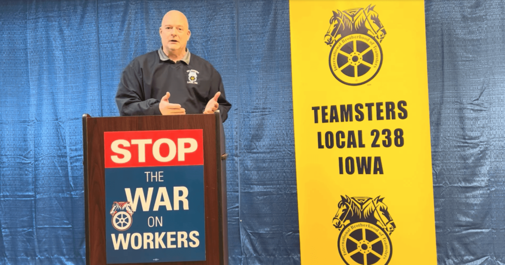Union leader says GOP out to kill organized labor in Iowa